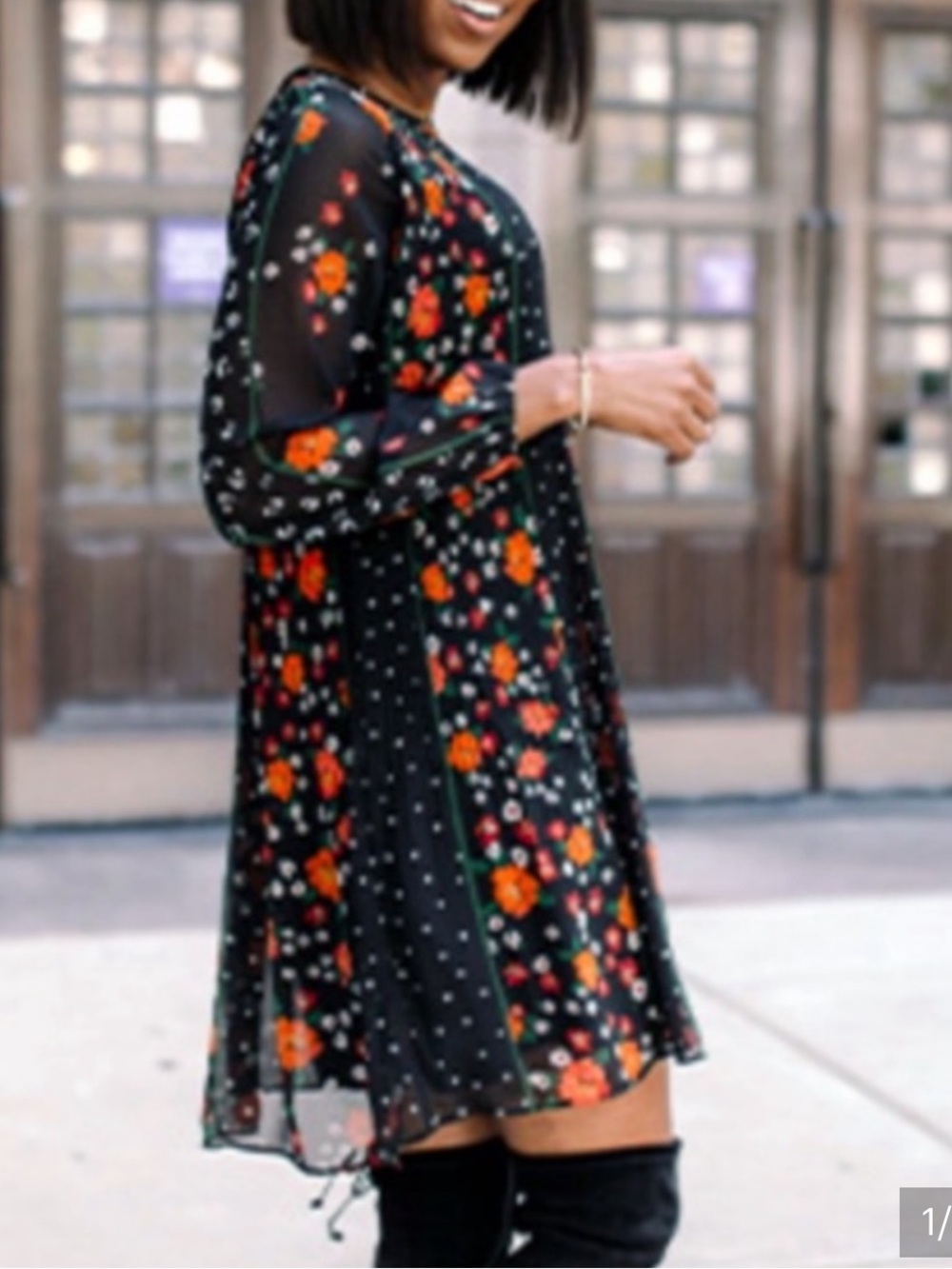 Ann Taylor Floral Pleated A- Line Dress, Size L, NWT